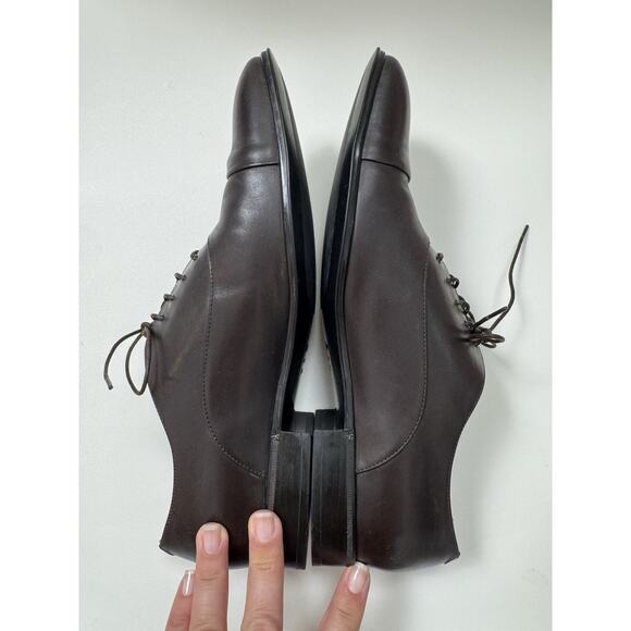 SALVATORE FERRAGAMO Leather Oxford Dress Shoes Size US 8.5 D Dark Brown main image 6